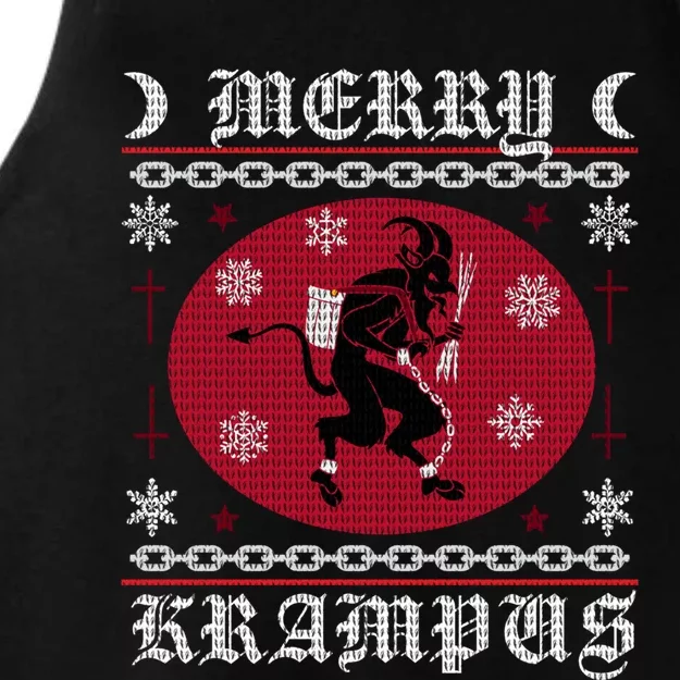 Merry Krampus Goth Christmas Ugly Sweater Krampus Xmas Great Gift Ladies Tri-Blend Wicking Tank