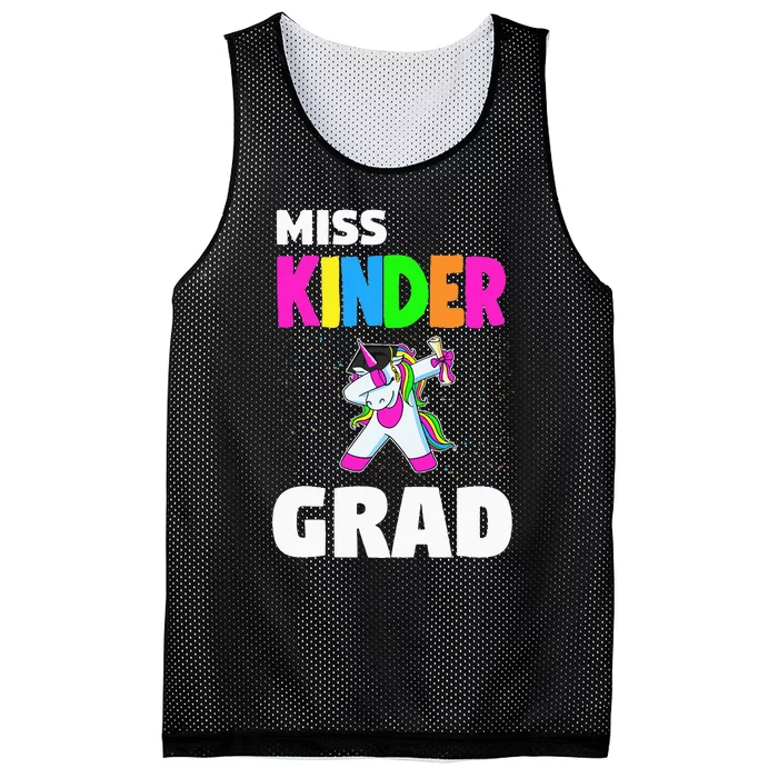 Miss Kinder Grad Kindergarten Graduation Unicorn Mesh Reversible Basketball Jersey Tank