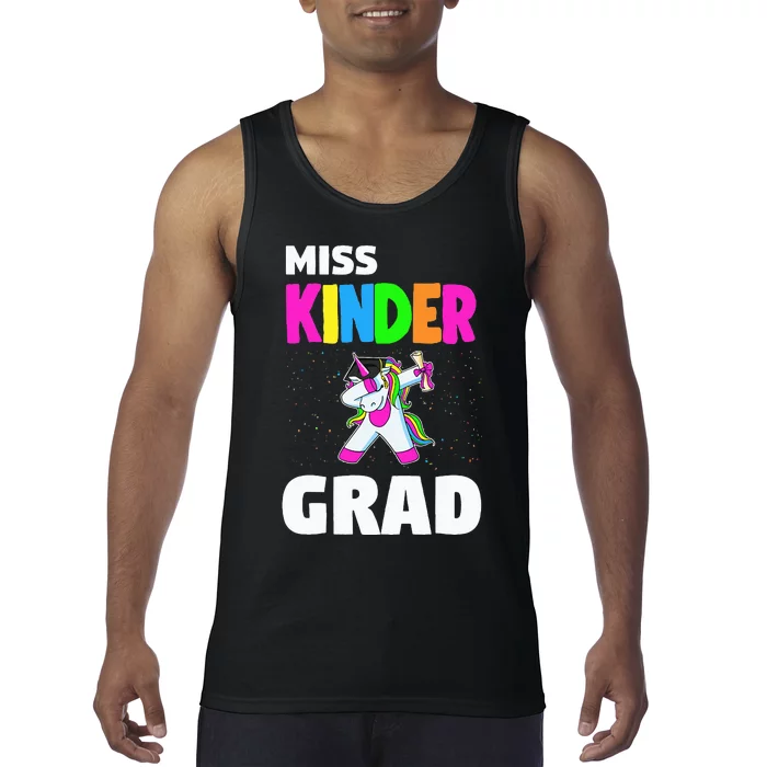 Miss Kinder Grad Kindergarten Graduation Unicorn Tank Top