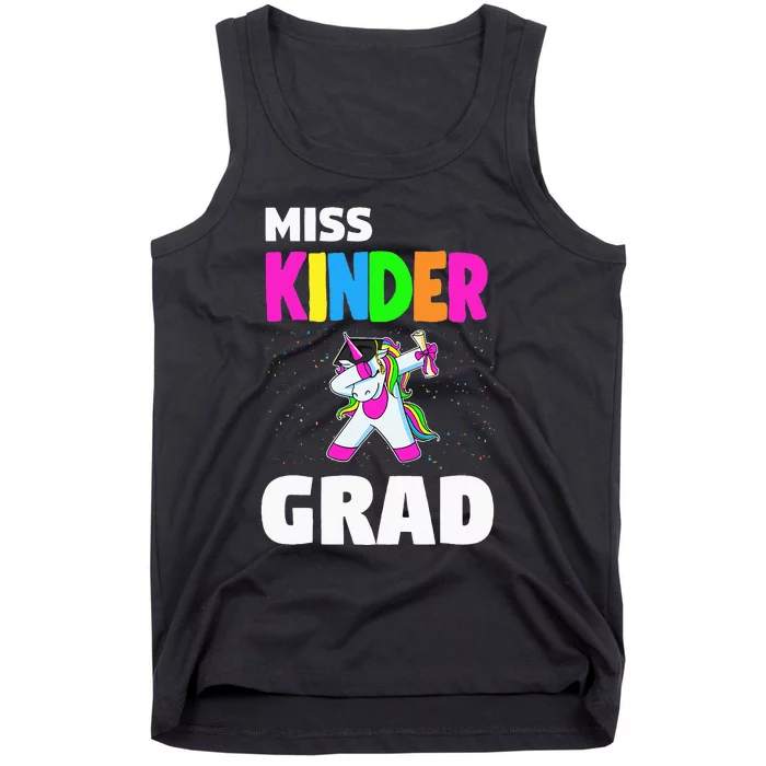 Miss Kinder Grad Kindergarten Graduation Unicorn Tank Top