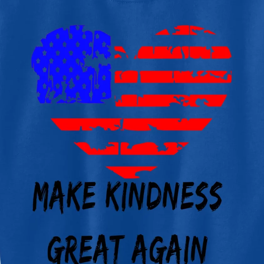 Make Kindness Great Again Distressed Flag Heart Meaningful Gift Kids Sweatshirt