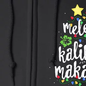 Mele Kalikimaka  Hawaiian Hawaii Christmas Full Zip Hoodie