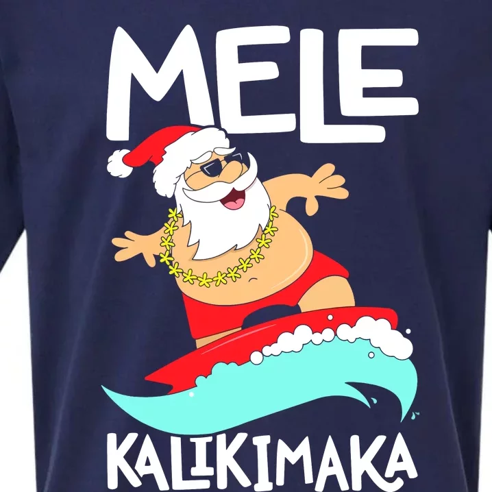 Mele Kalikimaka Hawaiian Christmas Hawaii Surfing Santa Sueded Cloud Jersey T-Shirt