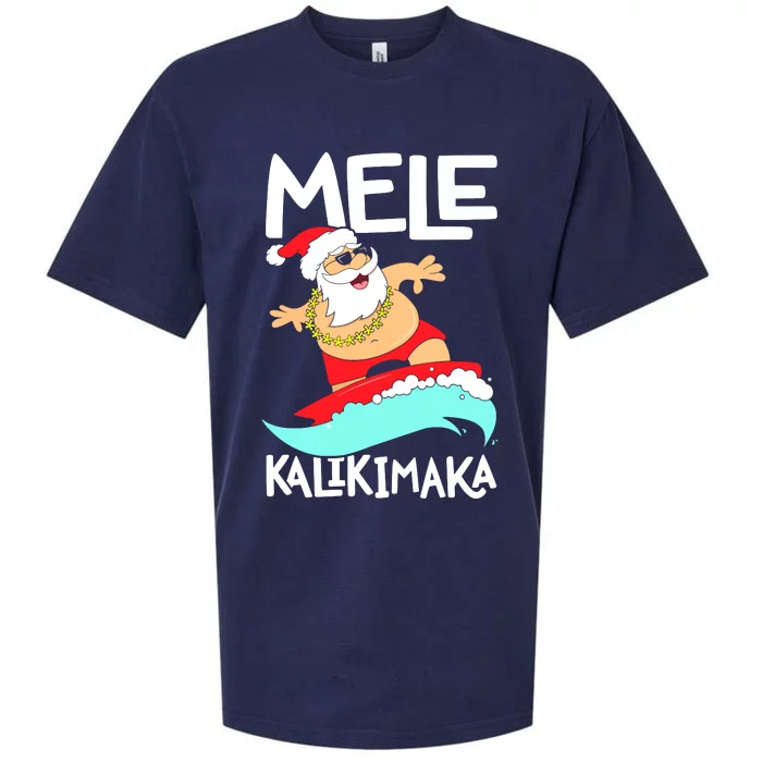 Mele Kalikimaka Hawaiian Christmas Hawaii Surfing Santa Sueded Cloud Jersey T-Shirt