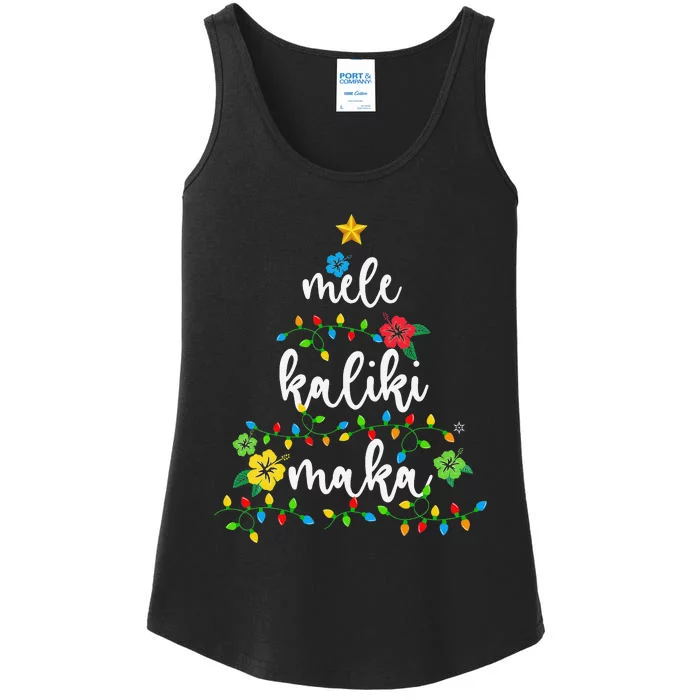 Mele Kalikimaka Hawaiian Merry Christmas Hawaii Ladies Essential Tank