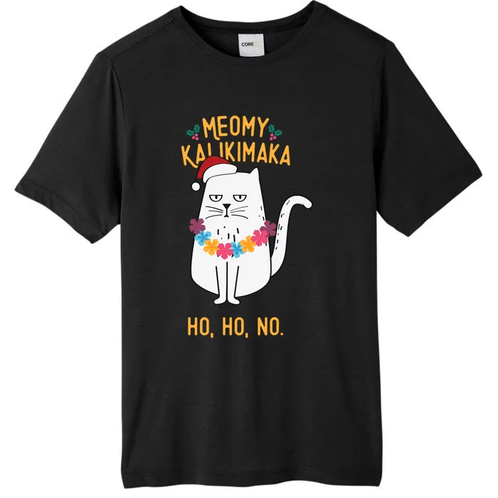 Mele Kalikimaka Hawaiian Santa Christmas Pajamas Cat Lovers ChromaSoft Performance T-Shirt