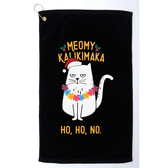 Mele Kalikimaka Hawaiian Santa Christmas Pajamas Cat Lovers Platinum Collection Golf Towel