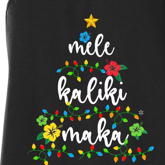 Mele Kalikimaka Hawaiian Merry Christmas Hawaii Women's Racerback Tank