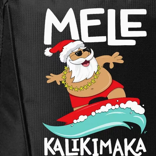 Mele Kalikimaka Hawaiian Christmas Hawaii Surfing Santa City Backpack