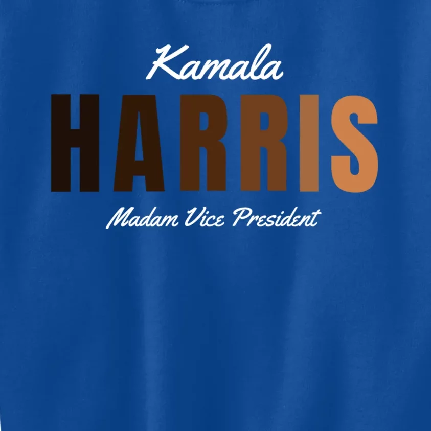 Melanin Kamala Harris Madam Vice President Gift Kids Sweatshirt