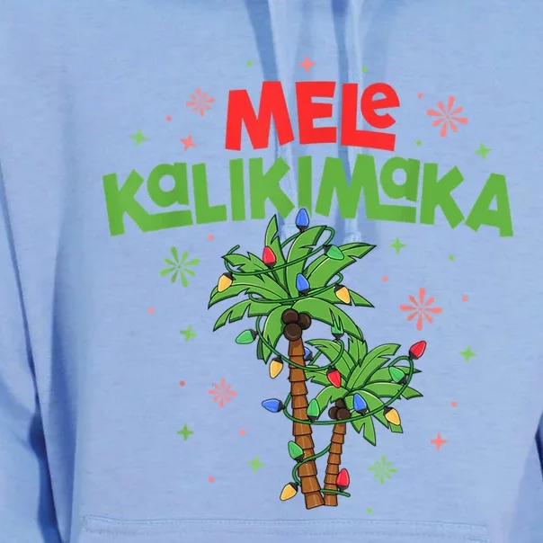 Mele Kalikimaka Hawaiian Christmas Palm Tree Lights Xmas Gift Unisex Surf Hoodie