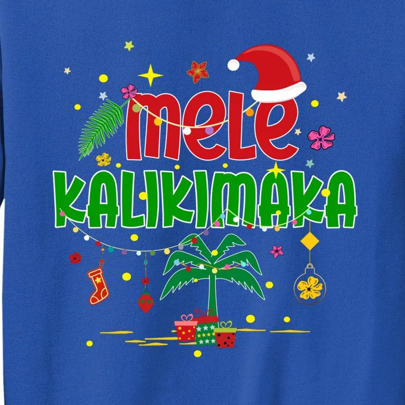 Mele Kalikimaka Hawaiian Christmas Palm Tree Lights Xmas Gift Tall Sweatshirt