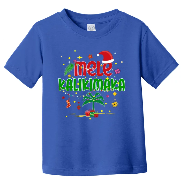 Mele Kalikimaka Hawaiian Christmas Palm Tree Lights Xmas Gift Toddler T-Shirt