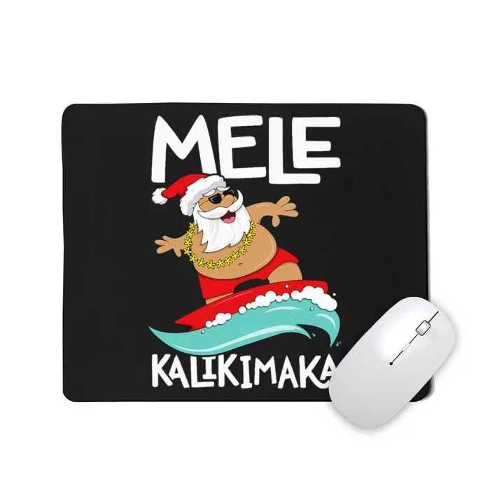 Mele Kalikimaka Hawaiian Christmas Hawaii Surfing Santa Mousepad