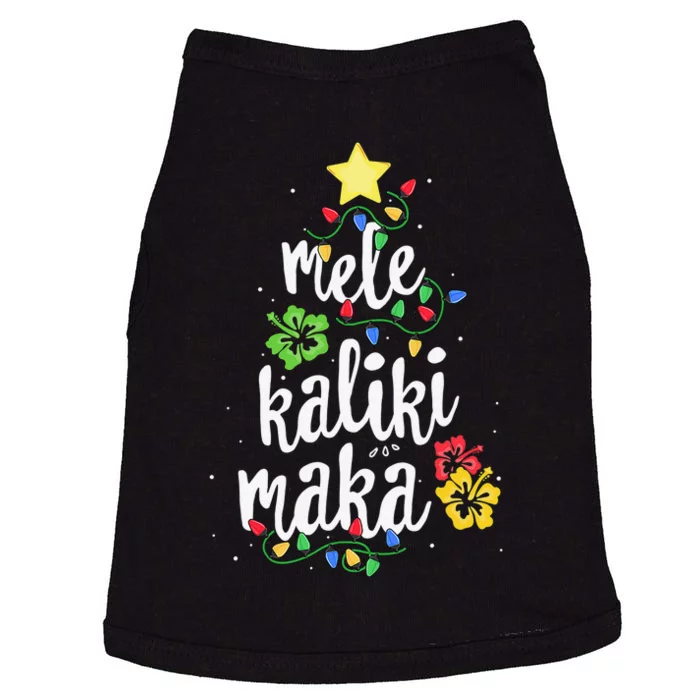 Mele Kalikimaka Hawaiian Christmas Palm Tree Lights Xmas Doggie Tank