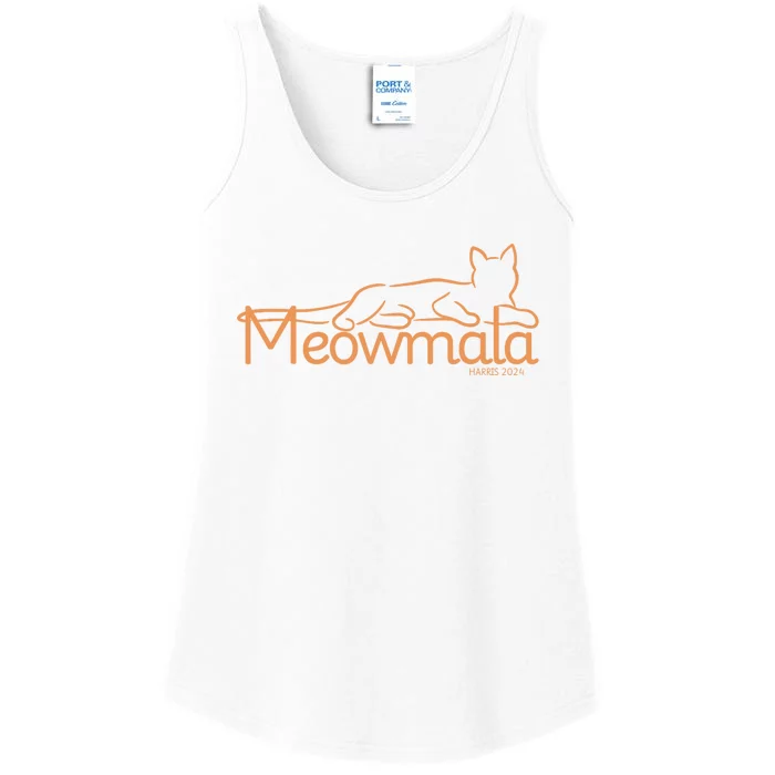 Meowmala Kamala Harris Cat Ladies 2024 Election Ladies Essential Tank