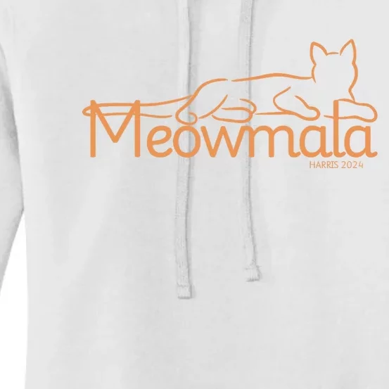 Meowmala Kamala Harris Cat Ladies 2024 Election Women's Pullover Hoodie