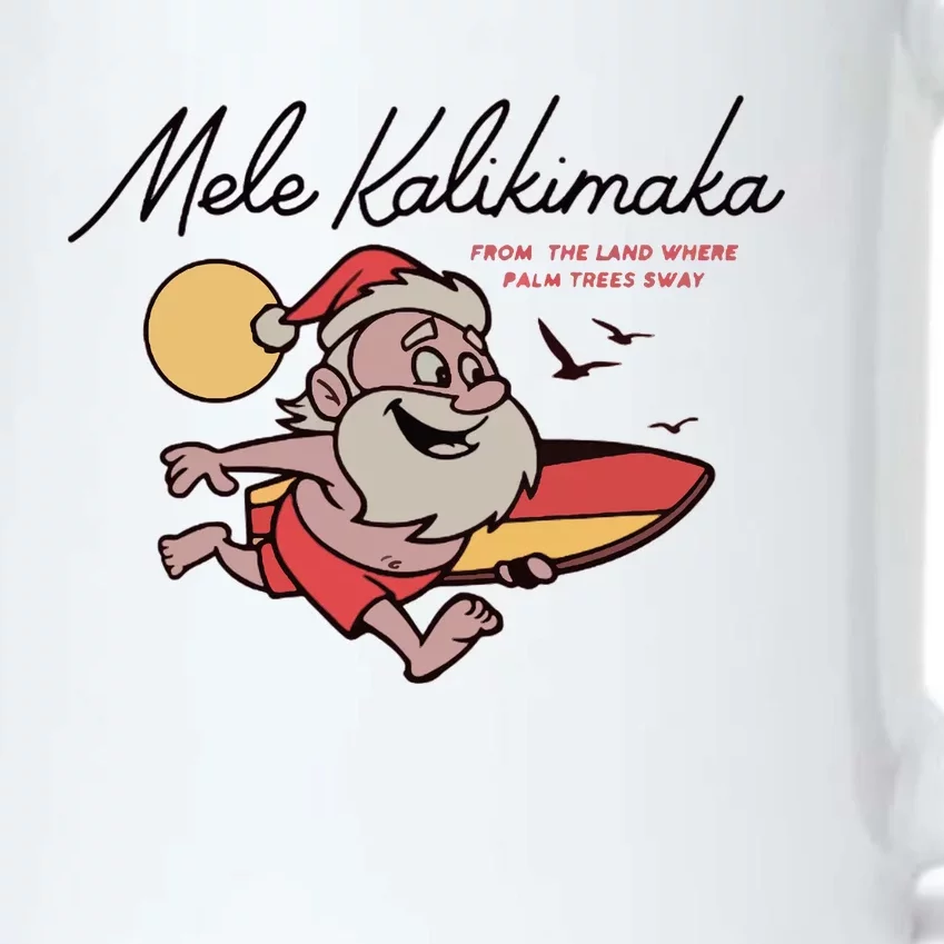 Mele Kalikimaka Hawaii Christmas Surfing Santa Black Color Changing Mug