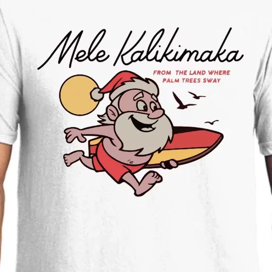 Mele Kalikimaka Hawaii Christmas Surfing Santa Pajama Set