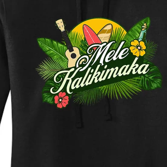 Mele Kalikimaka Hawaiian Christmas Women's Pullover Hoodie