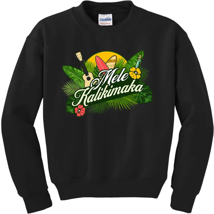 Mele Kalikimaka Hawaiian Christmas Kids Sweatshirt