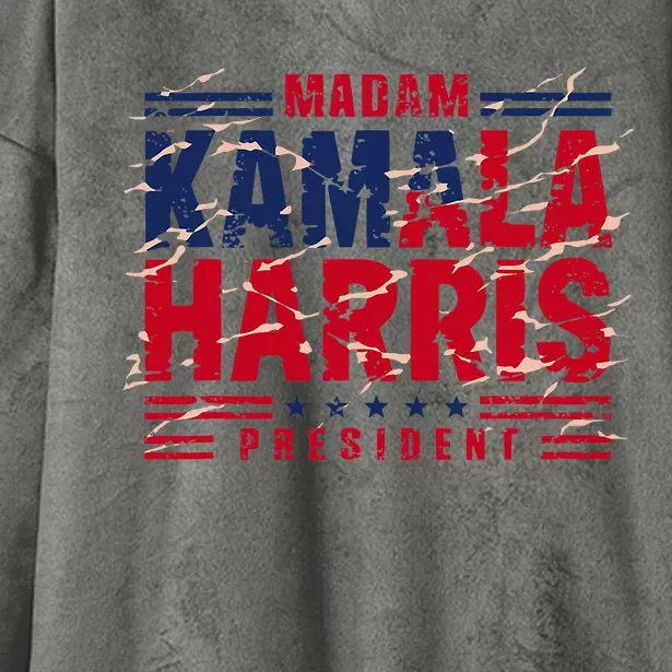 Madam Kamala Harris President Election 2024 Hooded Wearable Blanket