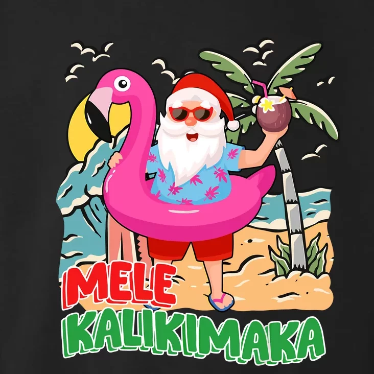 Mele Kalikimaka Hawaiian Christmas In Hawaii Beach Santa Toddler Hoodie