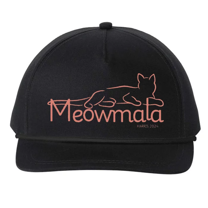 Meowmala Kamala Harris Cat Ladies 2024 Election Snapback Five-Panel Rope Hat