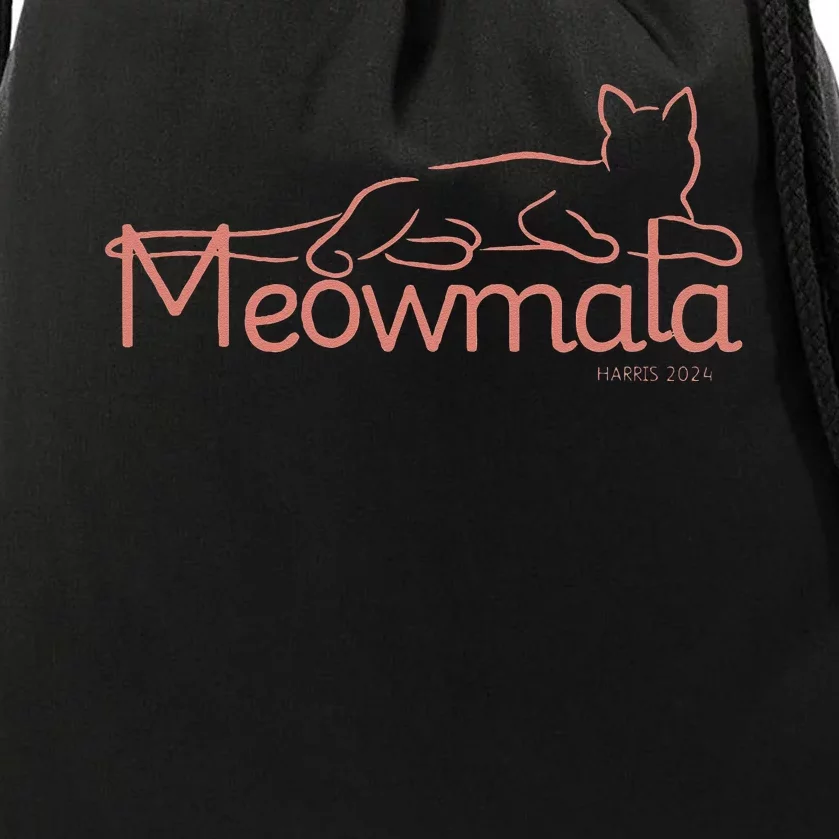 Meowmala Kamala Harris Cat Ladies 2024 Election Drawstring Bag