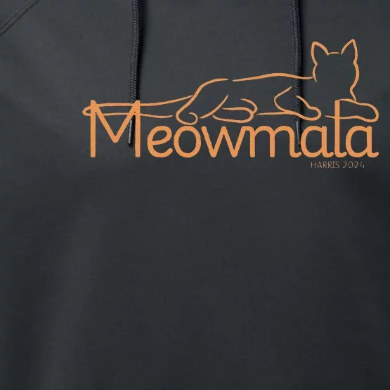 Meowmala Kamala Harris Cat Ladies 2024 Election Performance Fleece Hoodie