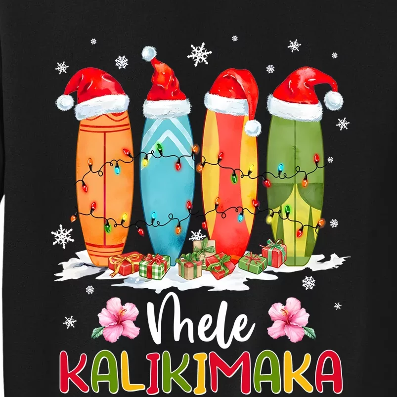 Mele Kalikimaka Hawaii Christmas Beach Surfboard Sweatshirt