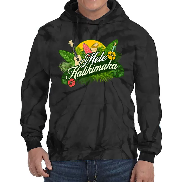 Mele Kalikimaka Hawaiian Christmas Tie Dye Hoodie