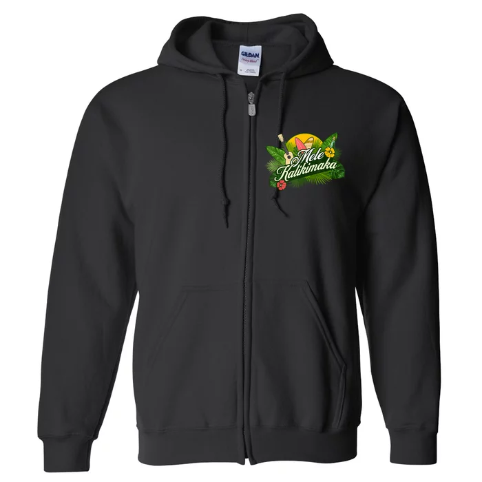 Mele Kalikimaka Hawaiian Christmas Full Zip Hoodie