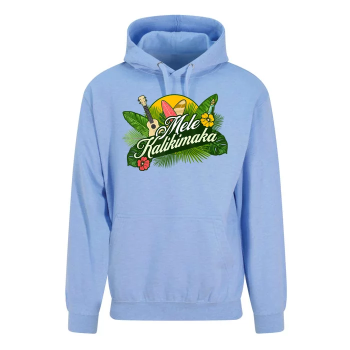 Mele Kalikimaka Hawaiian Christmas Unisex Surf Hoodie