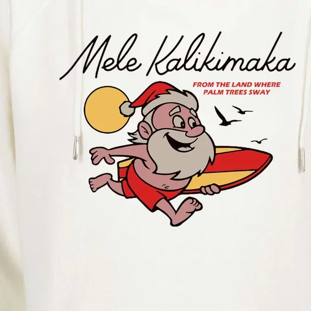 Mele Kalikimaka Hawaii Christmas Womens Funnel Neck Pullover Hood