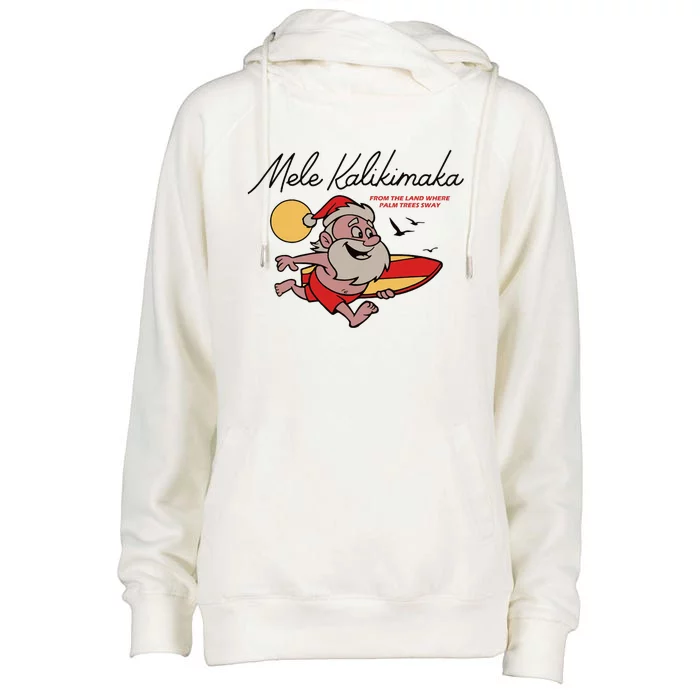 Mele Kalikimaka Hawaii Christmas Womens Funnel Neck Pullover Hood