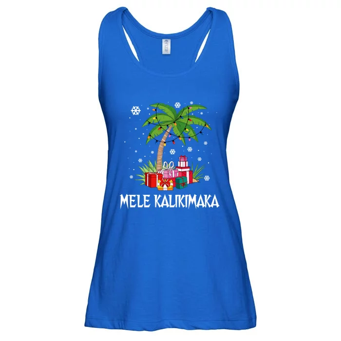 Mele Kalikimaka Hawaiian Christmas Palm Tree Family Pajamas Gift Ladies Essential Flowy Tank