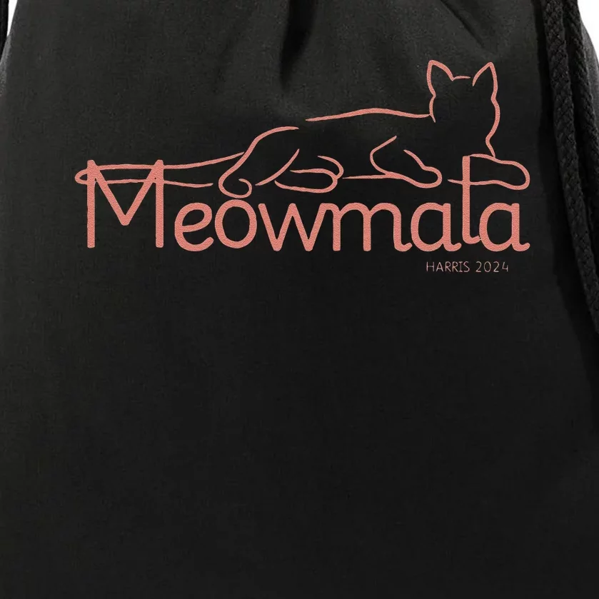 Meowmala Kamala Harris Cat Ladies 2024 Election Gift Drawstring Bag