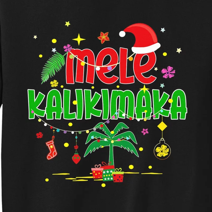 Mele Kalikimaka Hawaiian Christmas Palm Tree Lights Xmas Sweatshirt