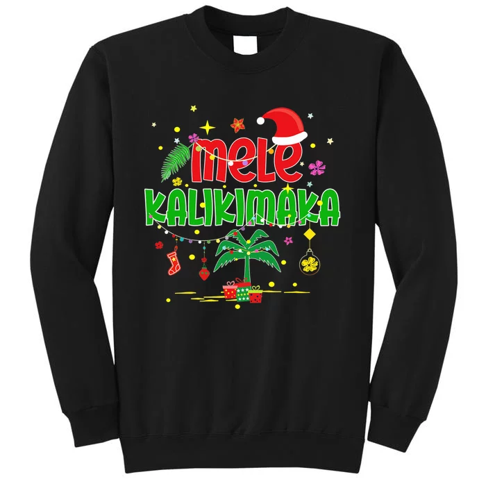 Mele Kalikimaka Hawaiian Christmas Palm Tree Lights Xmas Sweatshirt