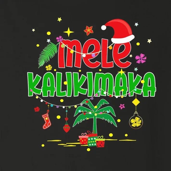 Mele Kalikimaka Hawaiian Christmas Palm Tree Lights Xmas Toddler Long Sleeve Shirt