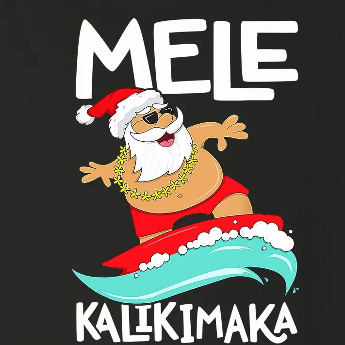 Mele Kalikimaka Hawaiian Christmas Hawaii Surfing Santa Toddler Long Sleeve Shirt