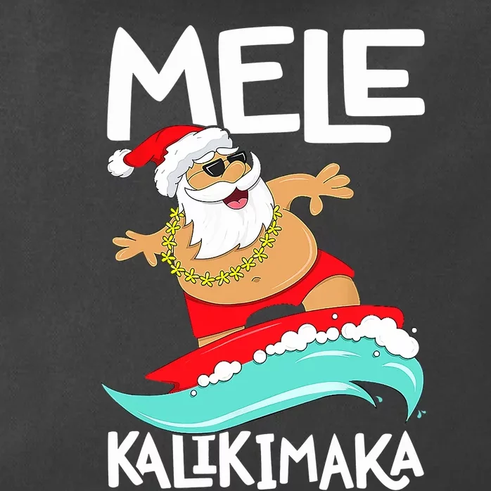 Mele Kalikimaka Hawaiian Christmas Hawaii Surfing Santa Zip Tote Bag