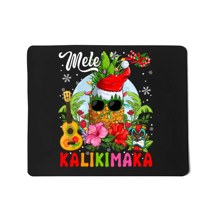 Mele Kalikimaka Hawaiian Floral Santa Pineapple Sunglasses Mousepad