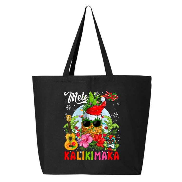 Mele Kalikimaka Hawaiian Floral Santa Pineapple Sunglasses 25L Jumbo Tote