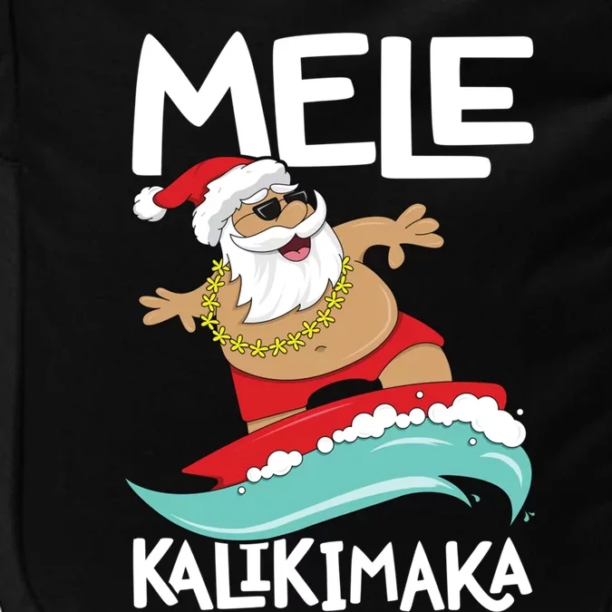 Mele Kalikimaka Hawaiian Christmas Hawaii Surfing Santa Gift Impact Tech Backpack