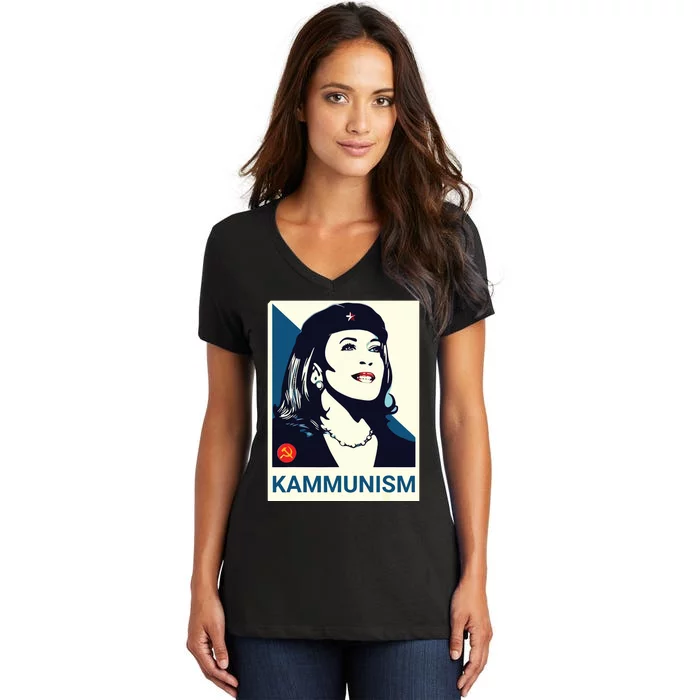 Mike Kalama Harris Kammunism Women's V-Neck T-Shirt