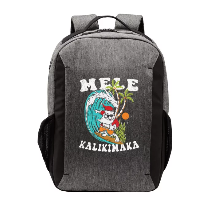 Mele Kalikimaka Hawaii Christmas Surfing Santa Vector Backpack