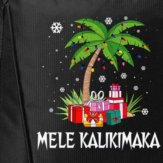 Mele Kalikimaka Hawaiian Christmas Palm Tree Family Pajamas City Backpack