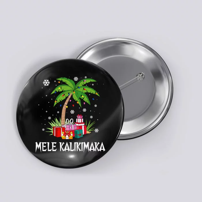 Mele Kalikimaka Hawaiian Christmas Palm Tree Family Pajamas Button